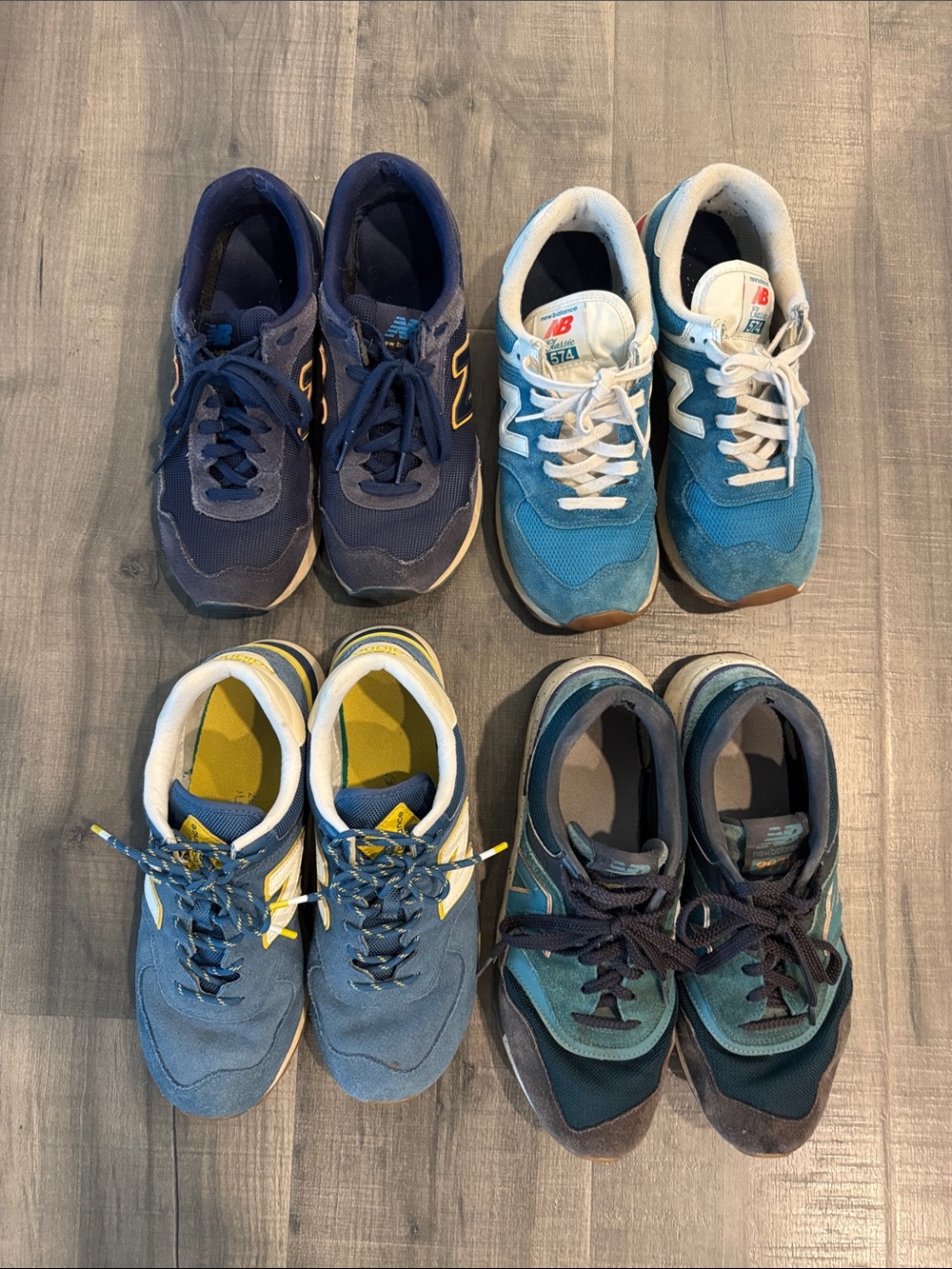 New Balance Men’s Blue Green Tones Mixed Sneakers Bundle